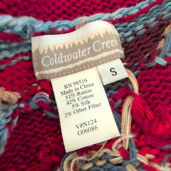 Coldwater Creek Cotton Tribal Blanket Southwestern Cardigan Sweater Womens Small - Picture 6 of 13